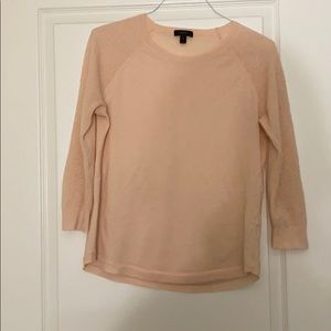 Pink merino wool 3/4 sleeve sweater